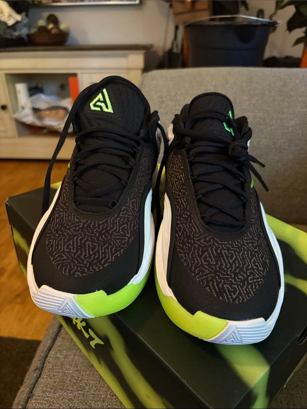 Nike Black and Volt Men's Athletic Trainers
